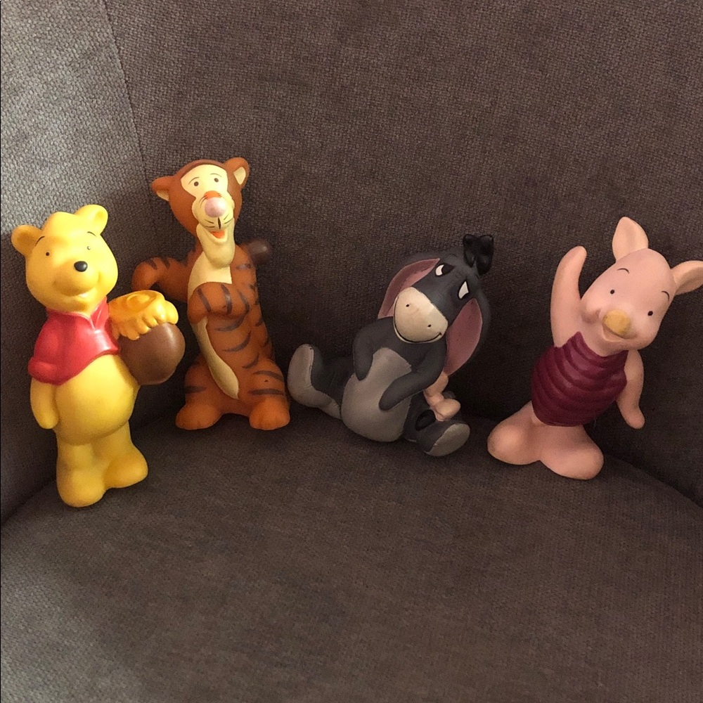 Winnie the Pooh and Friends Action Figure Set - Yellow, Orange, Gray, Pink